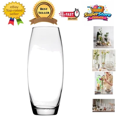 Freestanding Glass Vase 26cm - Gift Boxed Elegant Centerpiece for Any Occasion - Image 1 of 4