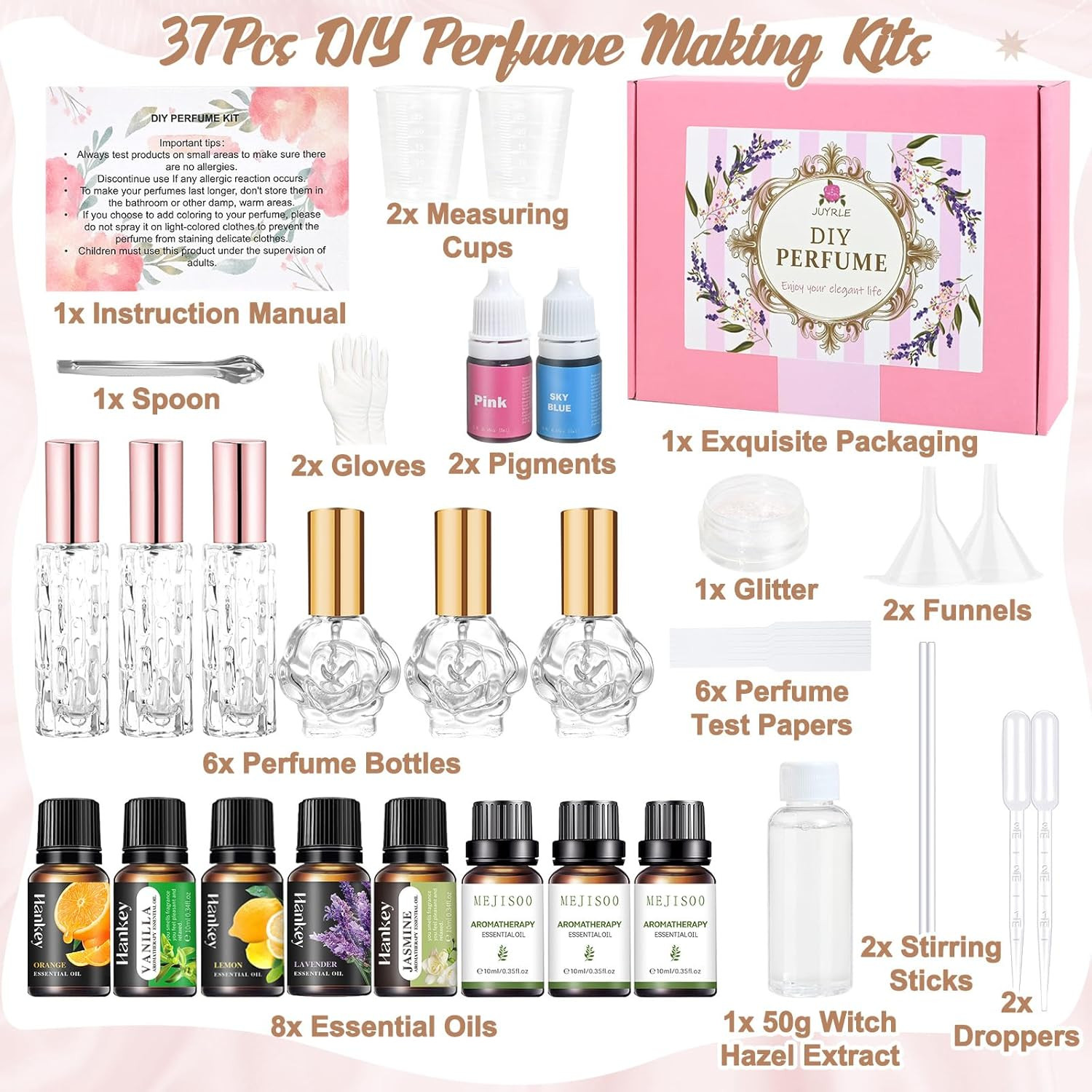 Perfume Making Kit- 37Pcs DIY Perfume Making Kits for Women, Make Your Own Scent