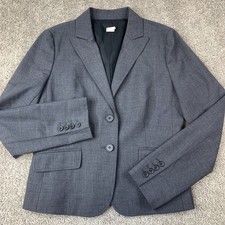 J. Crew Gray Wool Career Blazer Jacket Women's Size 6 Lined Pockets Stretch