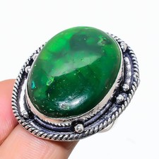 Green Labradorite Gemstone 925 Sterling Silver Jewelry Ring Size 9.5 k153