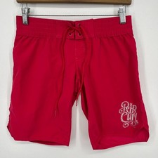 Ripcurl Swim Shorts Youth Size 8 Pink Elastic Waistband Polyester Logo