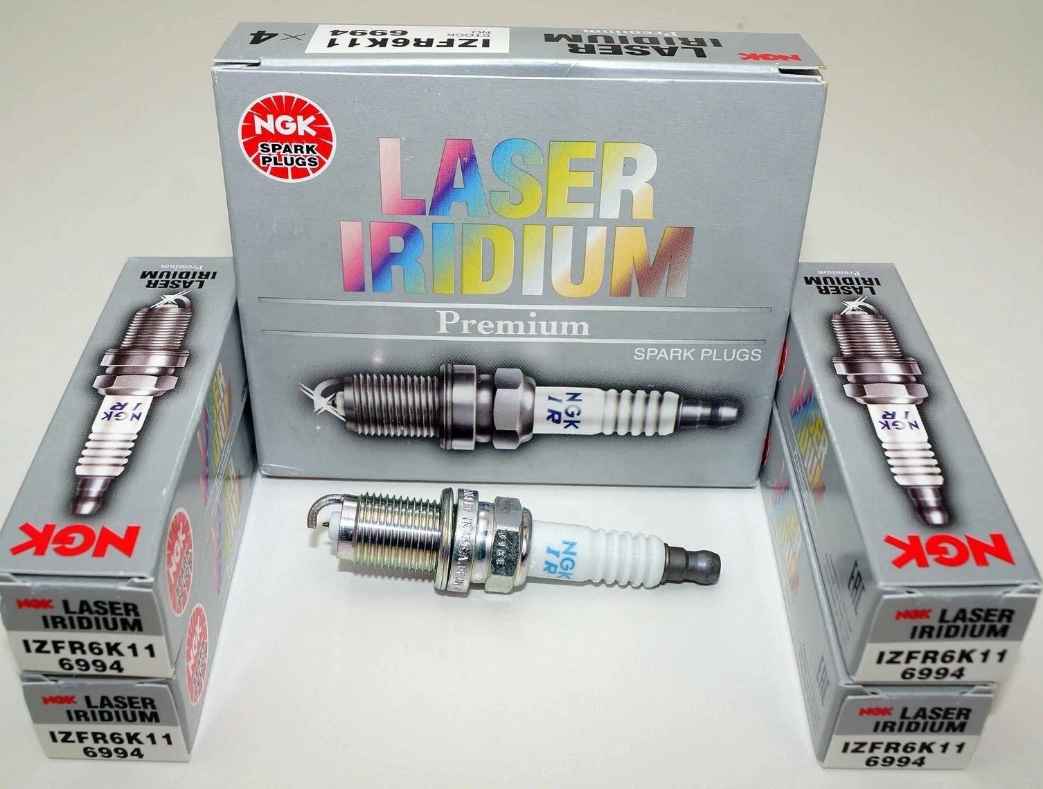 4pc NGK Laser Iridium Spark Plugs IZFR6K11 6994 For Honda Accord Civic CRV Acura
