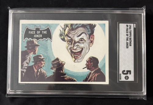 1966 Topps Batman Black Bat #9 Face of the Joker — SGC 5
