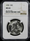 1955 Franklin Half Dollar 50c NGC MS64