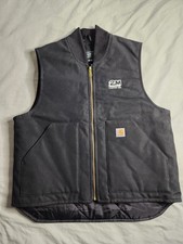 Carhartt Quilted Lined Duck Canvas Vest Mens Sz Large Black Workwear V01 BLK NEW