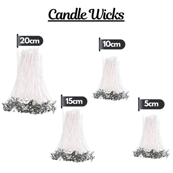 MECHAS DE VELA PRE ENCERADAS CON SOPORTES PESTAÑAS LARGAS PARA HACER MANUALIDADES DE VELAS