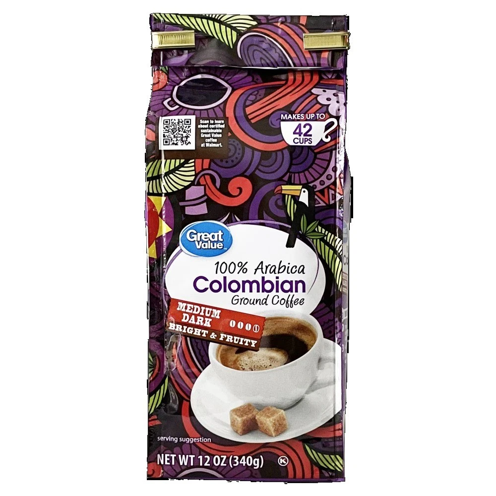 100% Arabica Colombian Medium-Dark Roast Ground Coffee 12 oz Bag - thumbnail 2