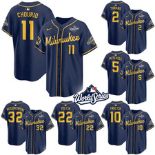 SUPER SALE Men's Milwaukee Brewers World Series Limited Jersey Baseball S-5XL