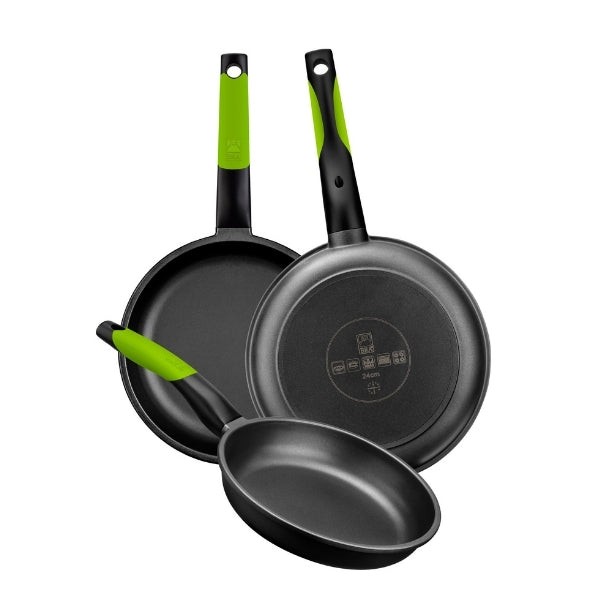 Bra Prior | Set Mit 3 Bratpfannen, 18–22–26 Cm, Antihaftbeschichtetes Aluminiumg-image