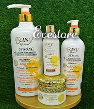 4pc Easy Glow Glutathion Vit. C WHITENING body Milk Shower Gel  SERUM Face Crea