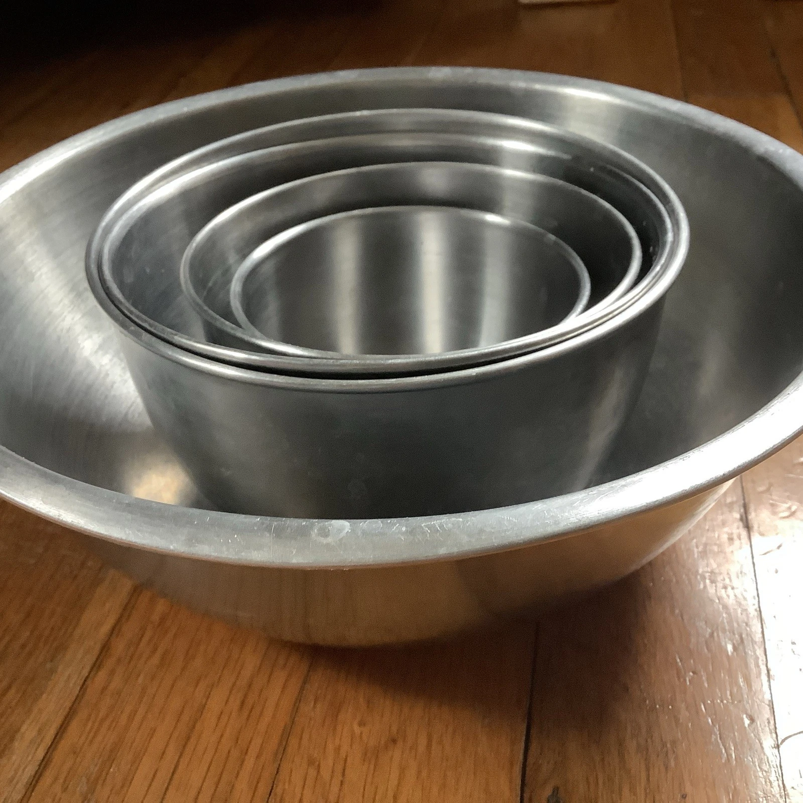5 Vintage Interpur Made in Korea Stainless Steel Mixing Bowls