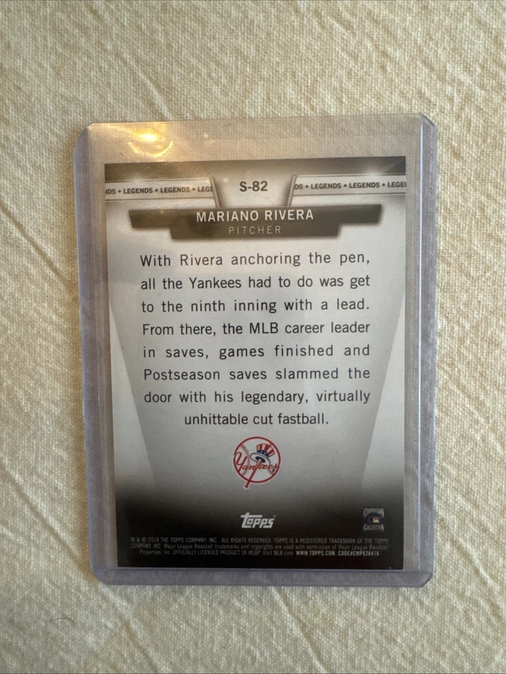 2018 Topps Series 2 Salute Legends Insert Black #'d /299 Mariano Rivera - Image 3 of 3