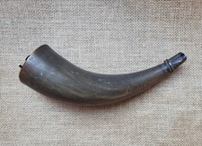 Antique Style Powder Horn with Brass Spout and Wooden Plug — listing 5