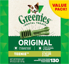 Greenies Original Teenie Dental Dog Treats, 36 Oz. Pack 130 Treats