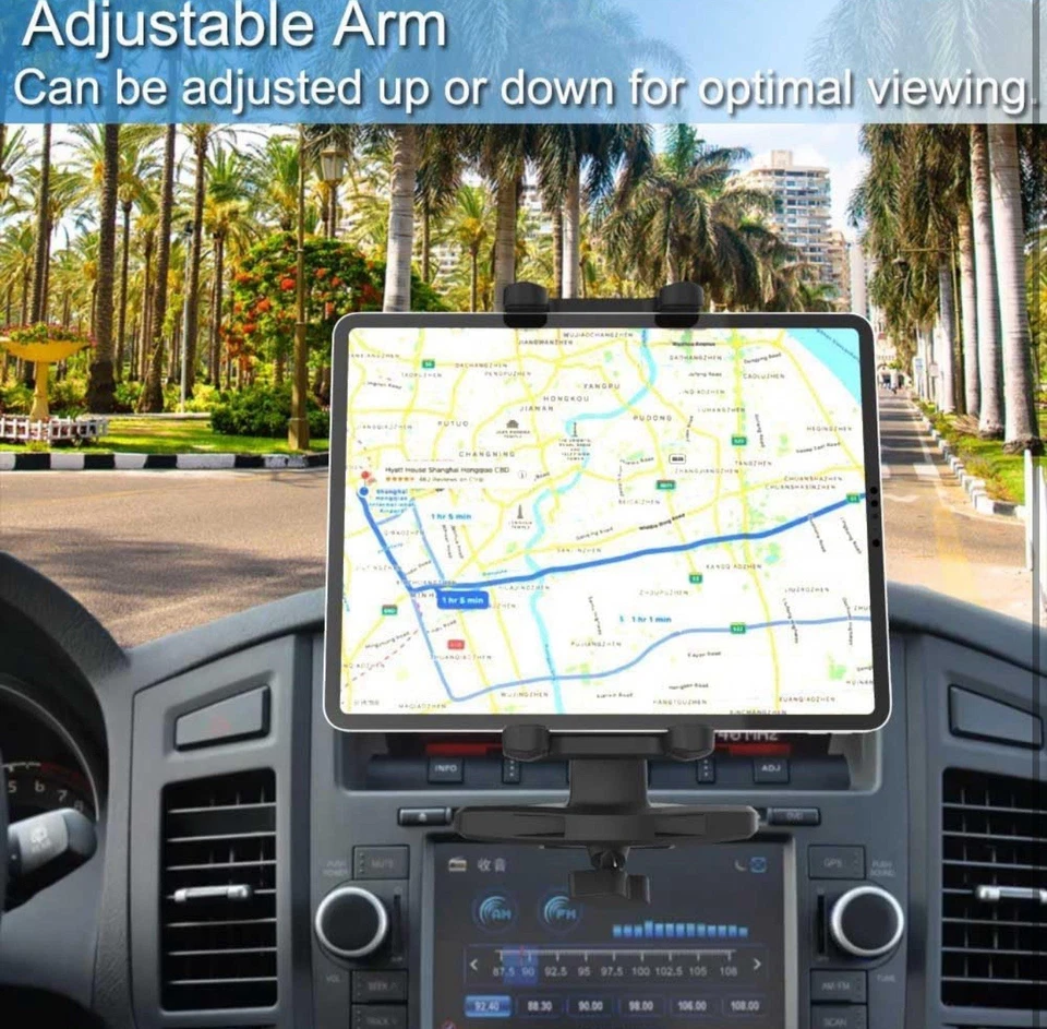 Car CD Slot Tablet Phone Holder Mount Van Truck Stand Fixed Adjustable Arm 360° - Image 4 of 4