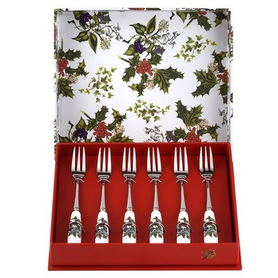 Portmeirion The Holly & The Ivy Gebäckgabeln 6er Set Edelstahl Geschenk
