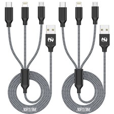 Multi Charging Cable 10ft 2Pack 3 in 1 Charger Cord, Long Multiple Cable