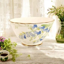 Royal Chelsea Willow Hall Bone China Bluebell Floral Demitasse Tea Cup England