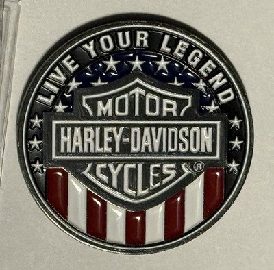 HARLEY DAVIDSON CHALLENGE COIN LIVE YOUR LEGEND NEW IN HOLDER MOTORCYCLE