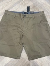 M Co Mens Chino Shorts W38 Khaki Green Cotton New Tags