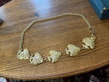 Vintage 80s/90s Gold Tone Chain Fish Belt