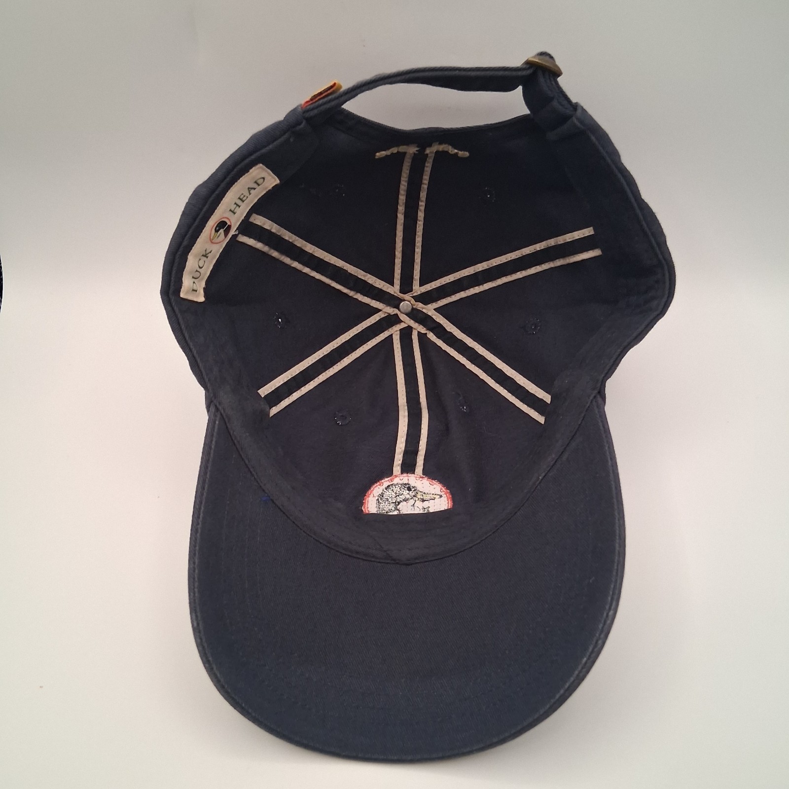 Duck Head Patch Hat Cap Strap Back Blue White Scr… - image 9