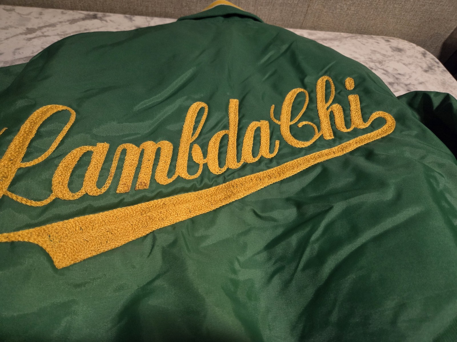 Lambda Chi Alpha Jacket Mens Medium Green Varsity… - image 5