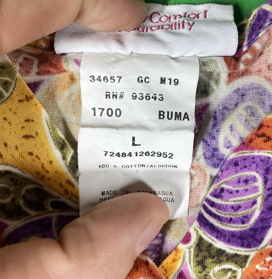 Large Vibrant Colorful Spring Time Butterfly Cherokee Scrub Top - Image 4 of 4