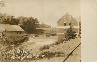 1908 Whitefield Maine Fords Lumber Sawmill occupation RPPC Postcard 25-6499