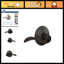 Aged Bronze Door Lever Lock - Bed Bath Privacy Handle, Accent Design, Easy Ins
