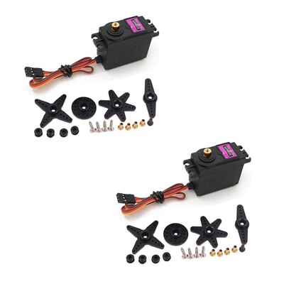 2 pcs MG996R Servo Motor Metal Gear High-Torque Servo Motor for Smart Car Rob...