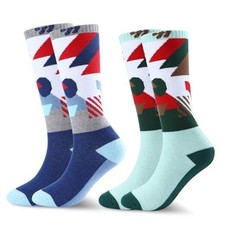 Kids Merino Wool Ski Socks for Boys Girls Knee High 6-8 Years G Blue-g Green