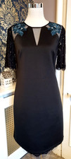 Per Una SPEZALE M&S Black Net Embellished Occasion Party Wedding Dress Size 10