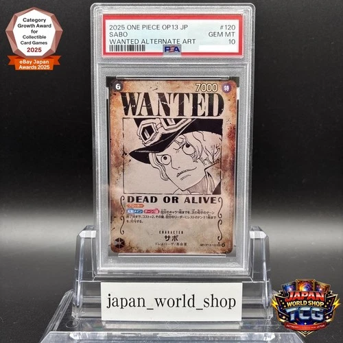 PSA 10 Sabo OP13-120 SP Alt Art SEC Wanted Carrying on His Will One Piece Card