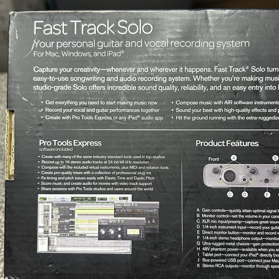 AVID Fast Track Solo to USB Audio Interface Guitar W/software Brand New SEALED - Image 2 of 4