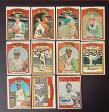 1972 Topps Oakland A's Team Lot: HOF Fingers, Rudi, Bando, Blue IA, Free Ship!
