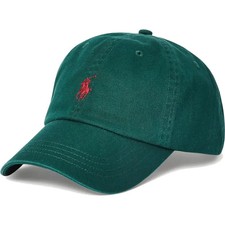 Polo Ralph Lauren Cotton Chino Ball Cap College Green Red Pony One Size NWT