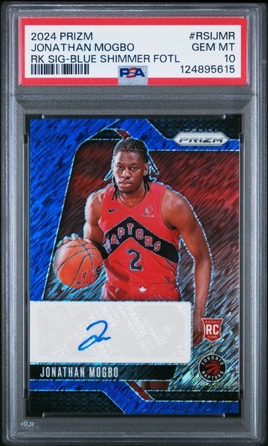 Jonathan Mogbo 2024-25 Prizm Rookie Signatures Blue Shimmer Auto /25 PSA 10