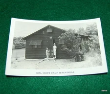 VINTAGE GIRL SCOUT - REAL PHOTO POSTCARD -  CAMP SEVEN HILLS