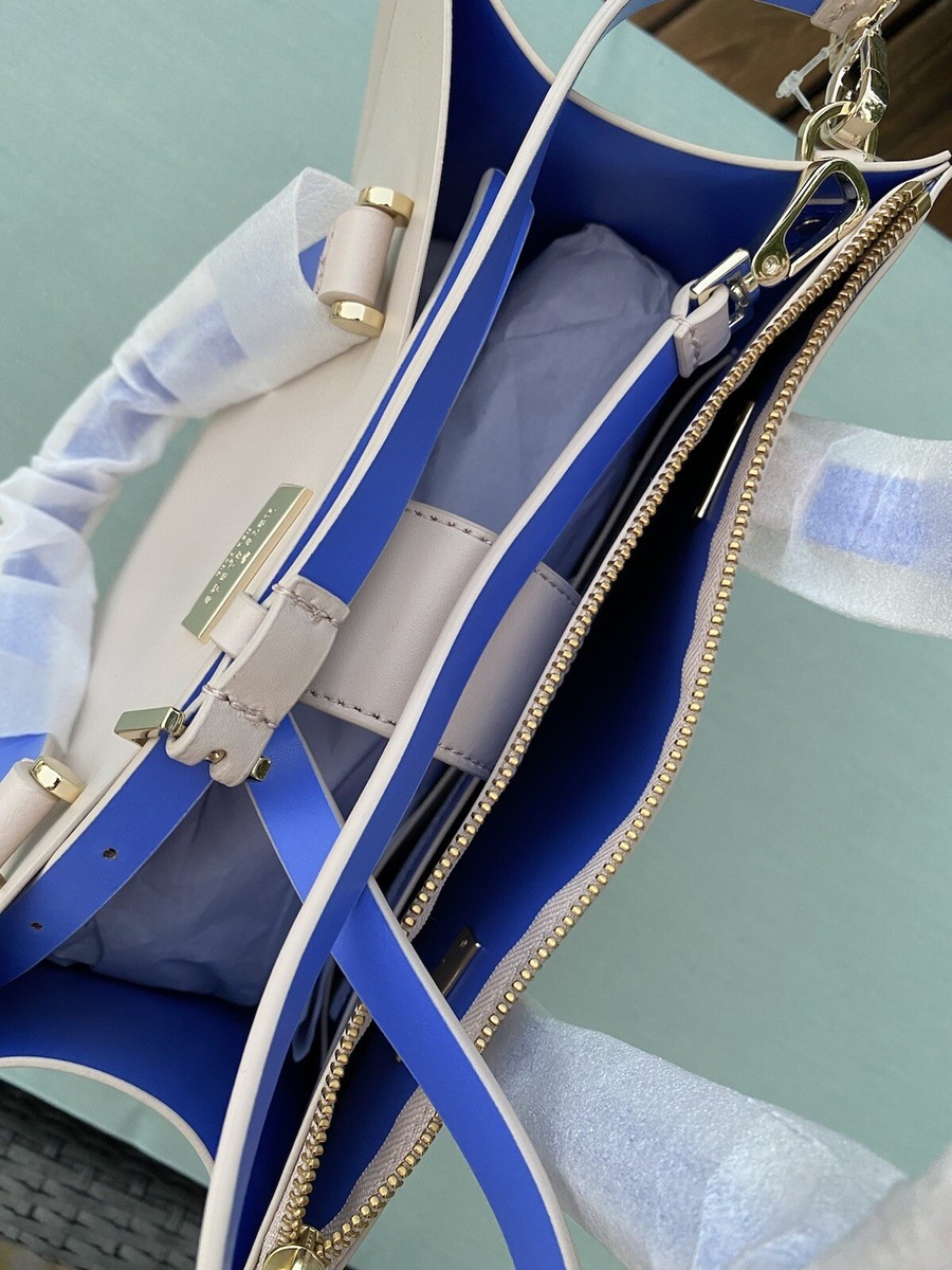 KATE SPADE Arbour Hill Kyra Leather Satchel Pumice & Blue Bag
