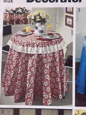 UNCUT Vintage 1973 Simplicity Decorator Pattern 5771 Round Table Covers Tableclo
