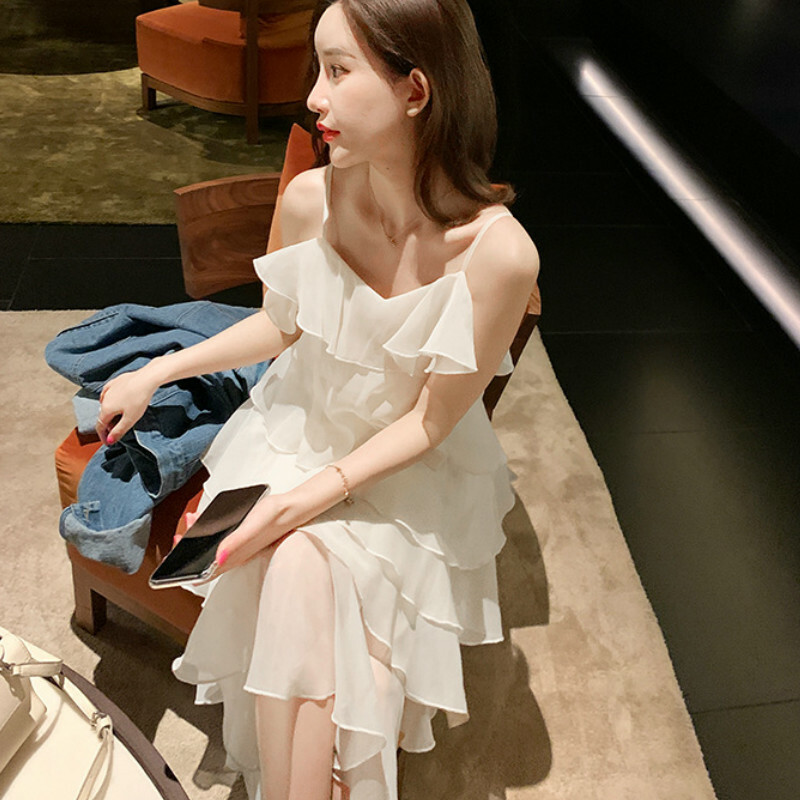 white chiffon tiered dress TEXTURED CHIFFON TIERED DRESS IN Cloud 3x / Cloud