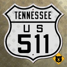 Tennessee US Route 511 highway road sign Knoxville Johnson City Bristol 16x16