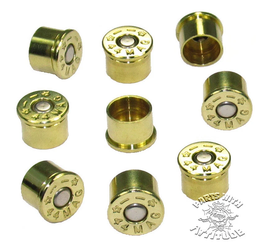 16 BRASS 44 MAG BULLET BOLT CAPS for HARLEY ENGINES KIT OF 16