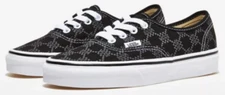VANS AUTHENTIC LOW UNISEX MEN SIZE 9 = WOMEN SIZE 10.5 SHOES MONOGRAM BLACK NEW