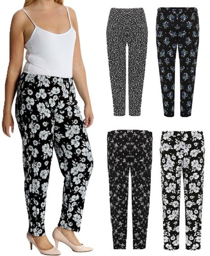 WOMEN'S LADIES FLORAL PRINT TROUSERS 