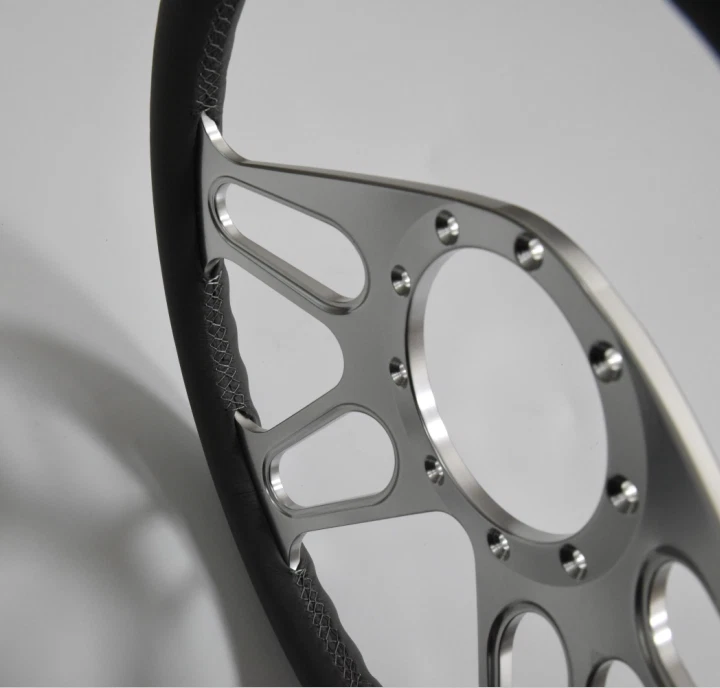 Volante de tarugo 14" cinza claro FullWrap Bronco F150 Mercury Capri Lincoln - Imagem 2 de 4