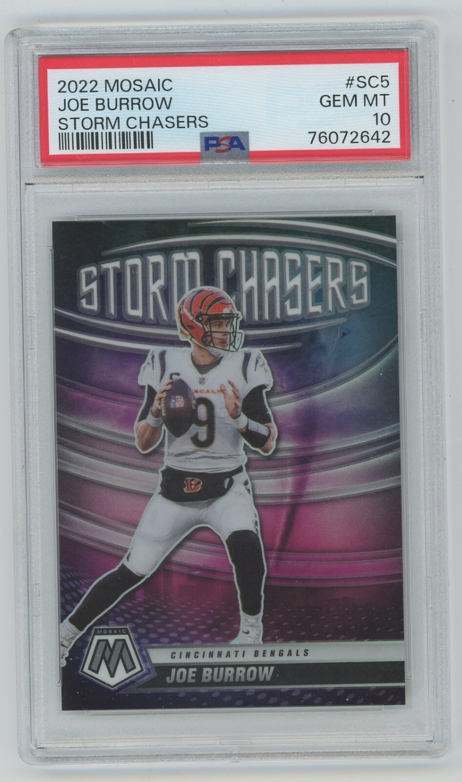 Joe Burrow 2022 Mosaic Storm Chasers Prizm #SC5 Case Hit Bengals PSA 10