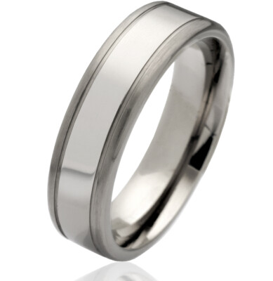 Verlobungsring Ehering Herrenring oder Damenring aus Titan mit Ring Gravur  TE10