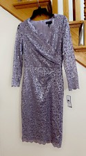 Women  s Formal Dress Size 6 JESSICA HOWARD Light Purple Long Sleeve Short Sheath